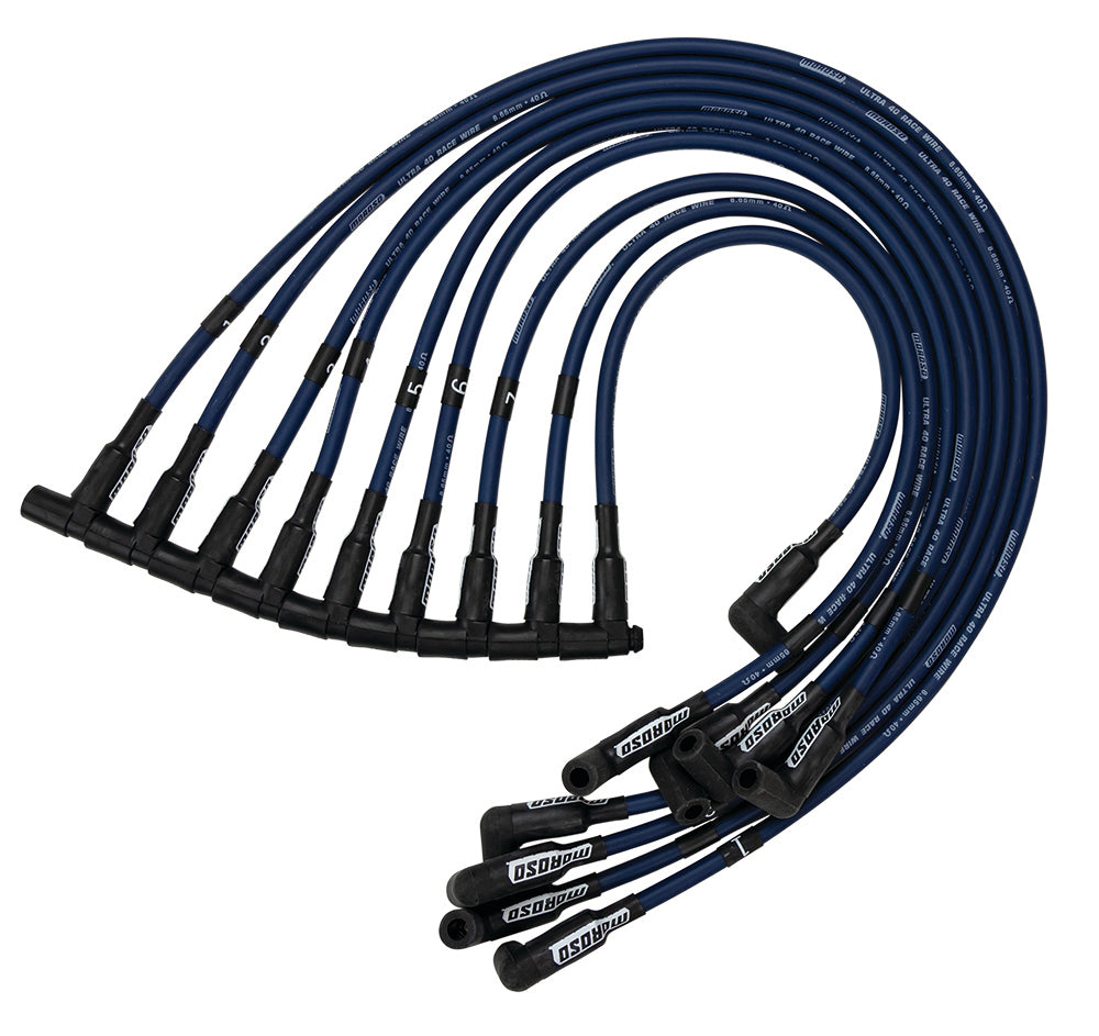 MOROSO Ultra 40 Plug Wire Set SBC Sprint Car Blue (MOR73677)