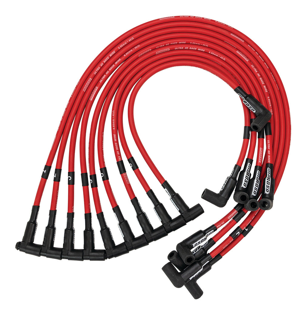 MOROSO Ultra 40 Plug Wire Set SBC Sprint Car Red (MOR73699)