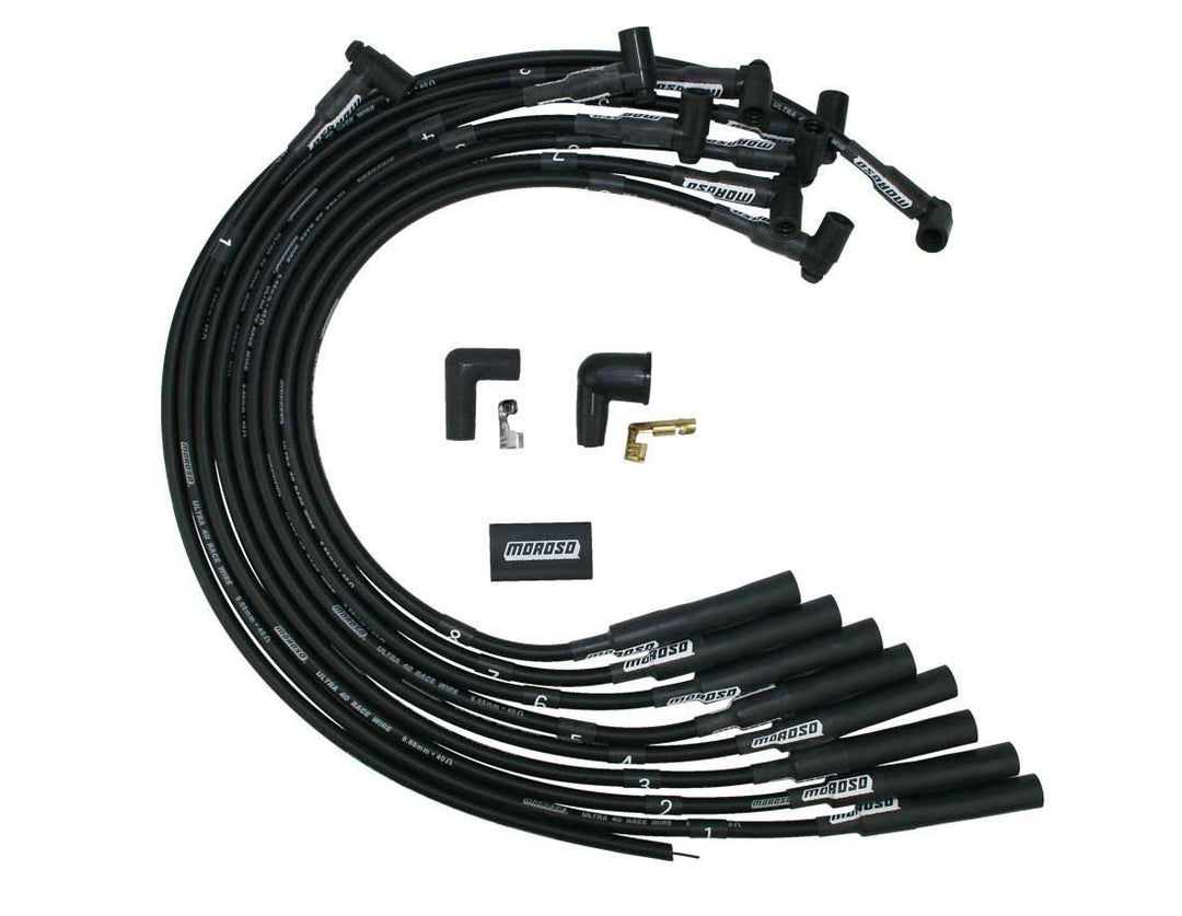 MOROSO Ultra 40 Plug Wire Set BBC Over V/C HEI  Black (MOR73711)