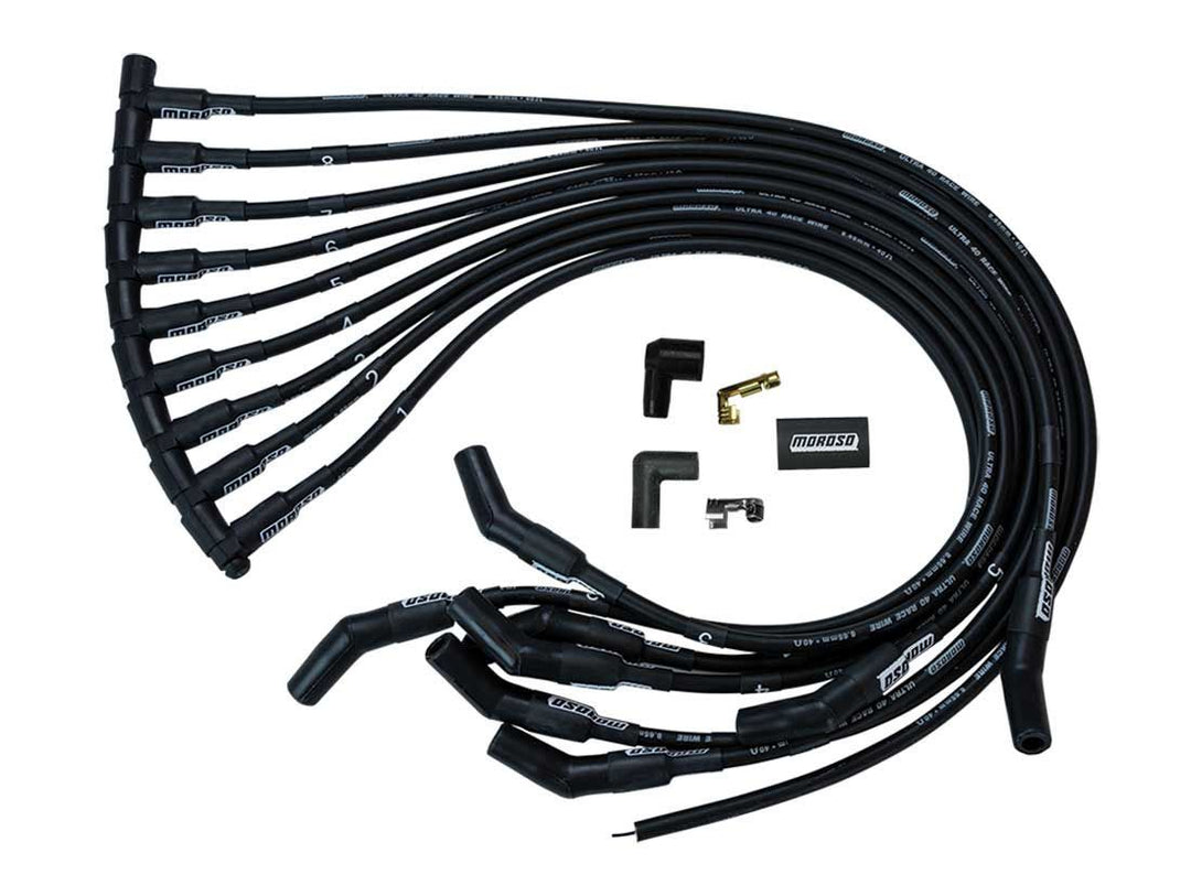 MOROSO Ultra 40 Plug Wire Set SBF 351W  HEI  Black (MOR73716)