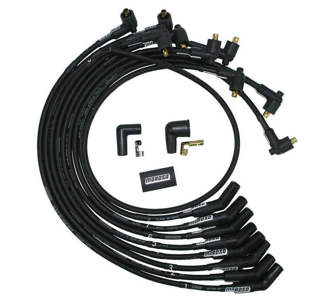 MOROSO Ultra 40 Plug Wire Set SBF 302  Un-Sleeved Blk (MOR73719)