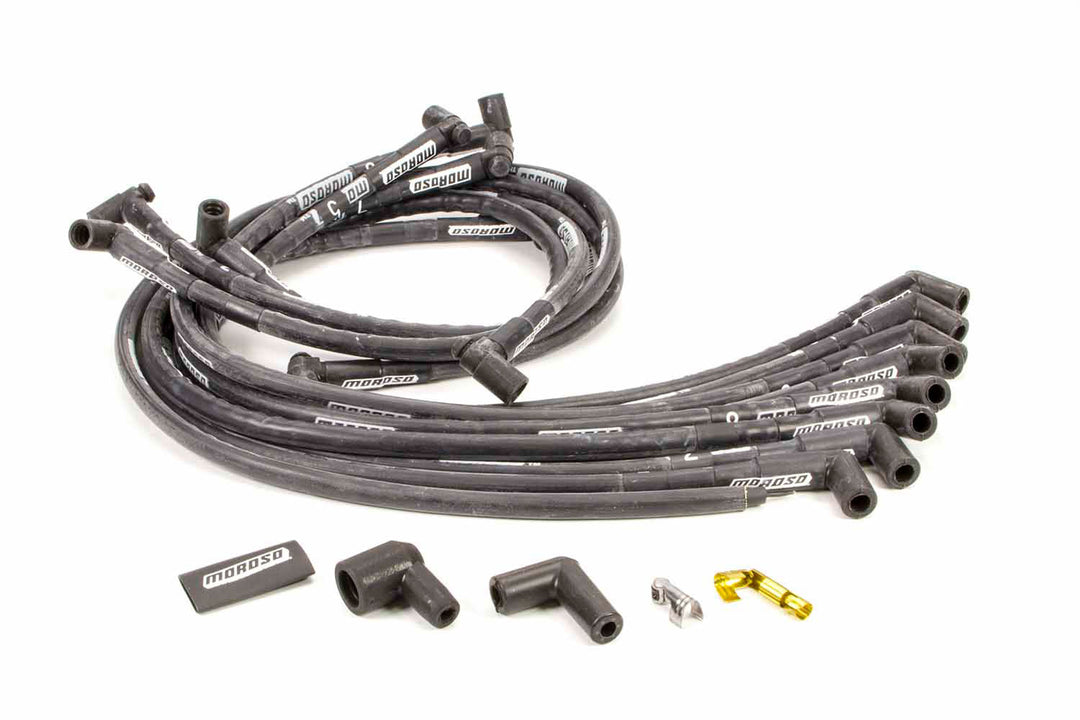 MOROSO Mag-Tune Plug Wire Set SBC HEI 90-Deg Sleeved (MOR9767M)