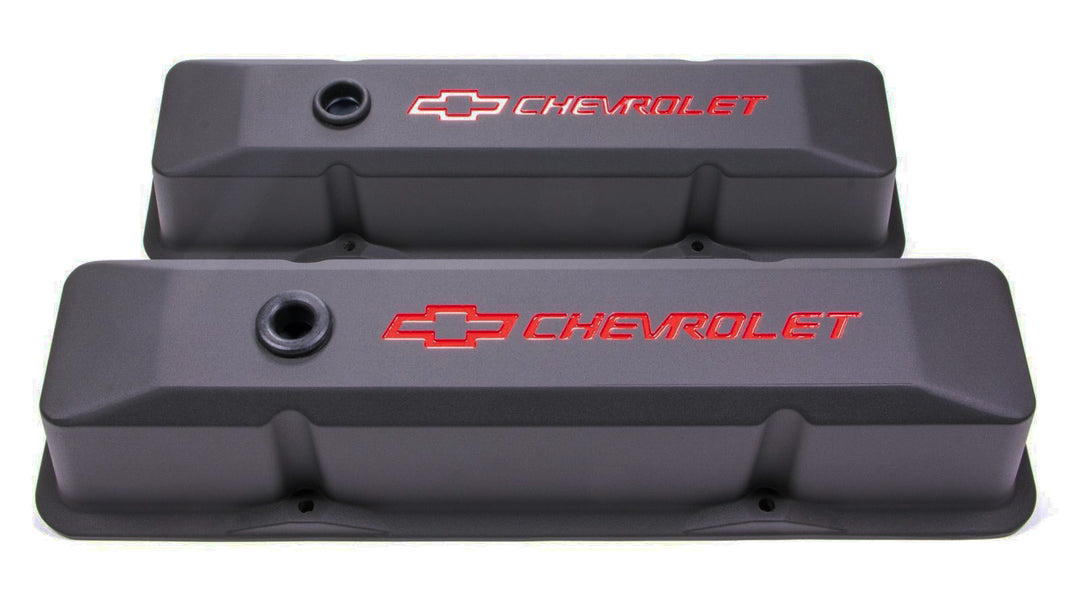 PROFORM SBC Blk Crinkle Die Cast V/C's - Tall w/Baffle (PFM141-116)