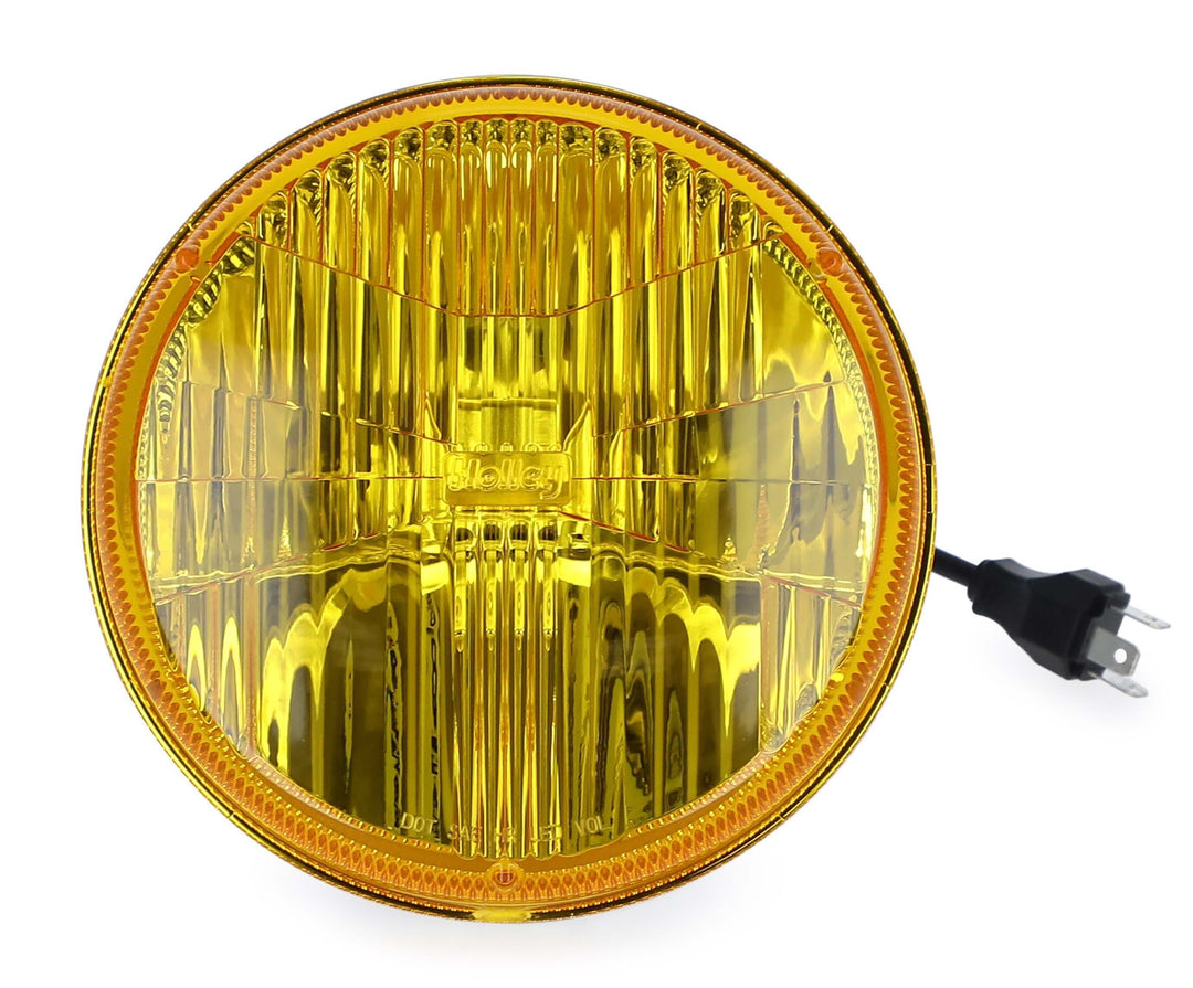 HOLLEY RETROBRIGHT Headlight LED Sealed 7in Round Yellow Each (RTBLFRB115)