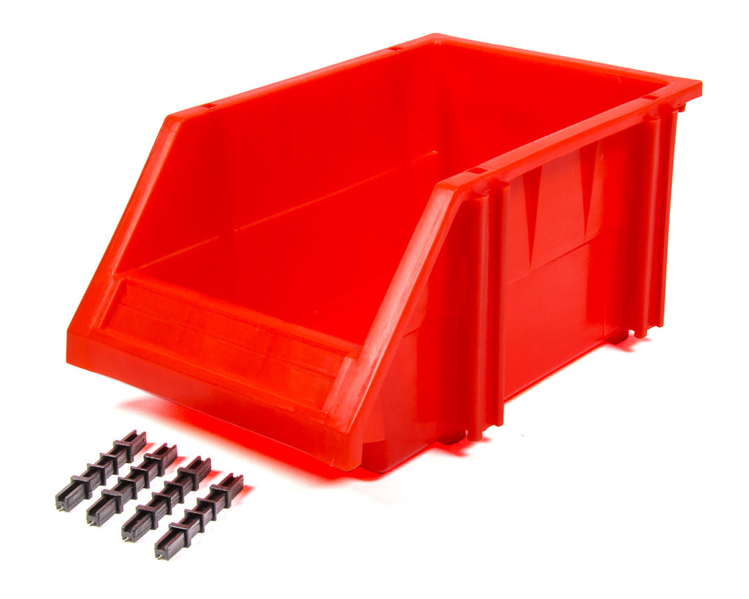TRIPLE X RACE COMPONENTS Plastic Storage Bin Red 9-1/2 x 6-1/4 x 4-1/2 (TXRPA-PBIN-8077)