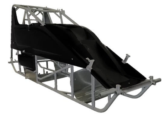 TRIPLE X RACE COMPONENTS Sprint Car Kit B X-Wedge Black Inside Rail Body (TXRSC-CH-1001872HOPT17)